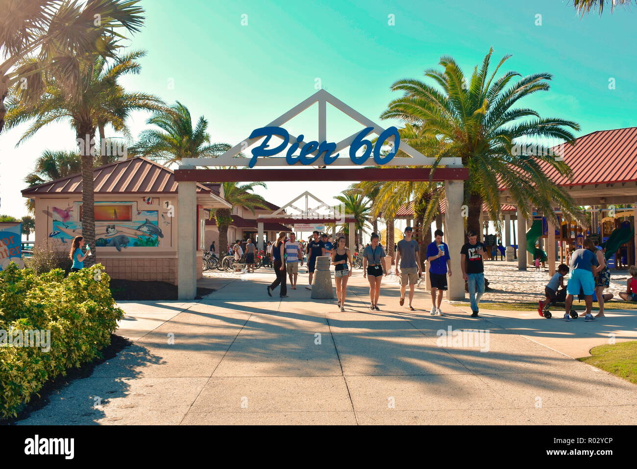 Clearwater Beach, Florida. October 18, 2018 Piere 60 boardwalk main