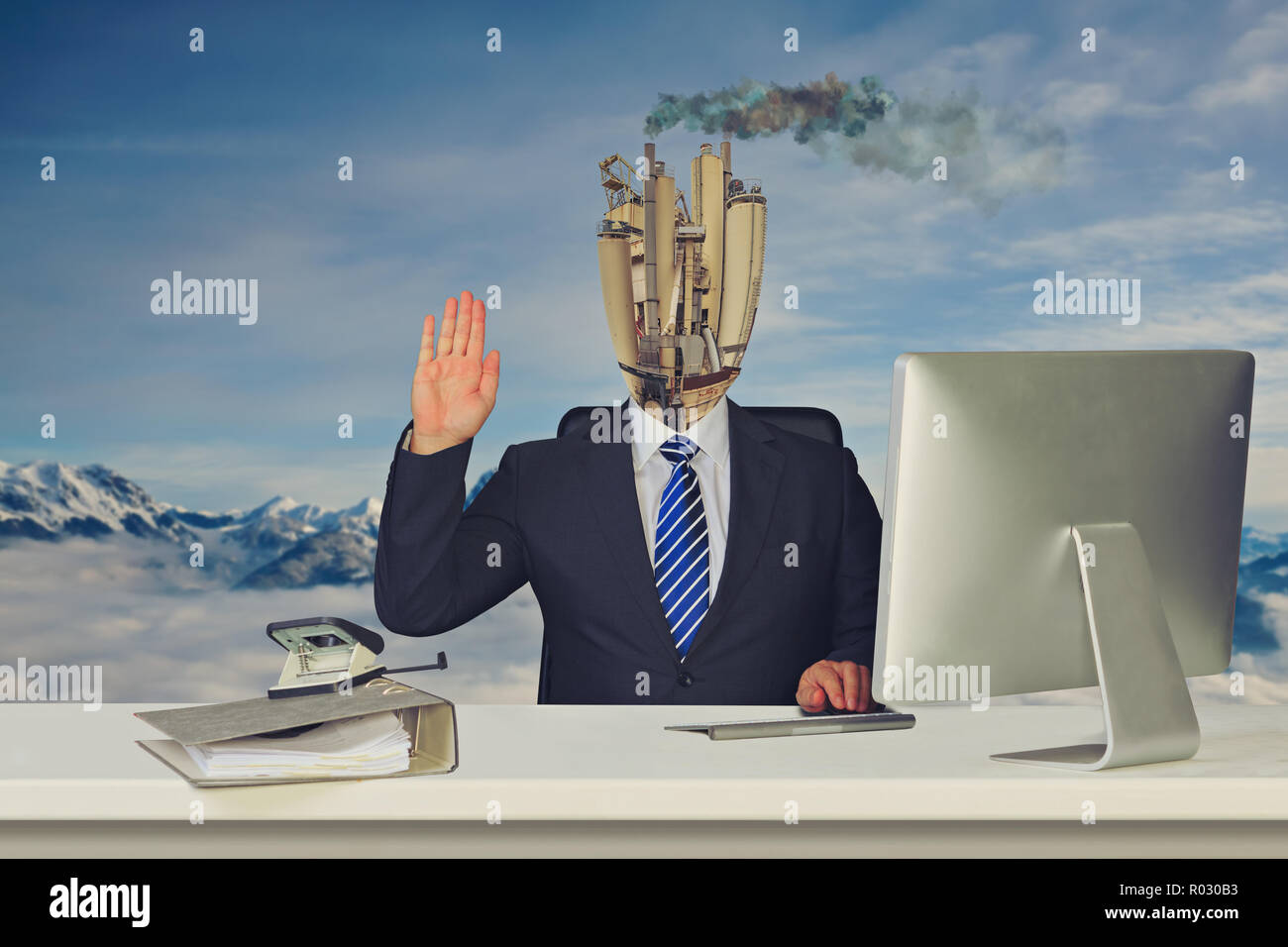 symbolic picture of apathetic colleague and bad working atmosphere in the office Stock Photo