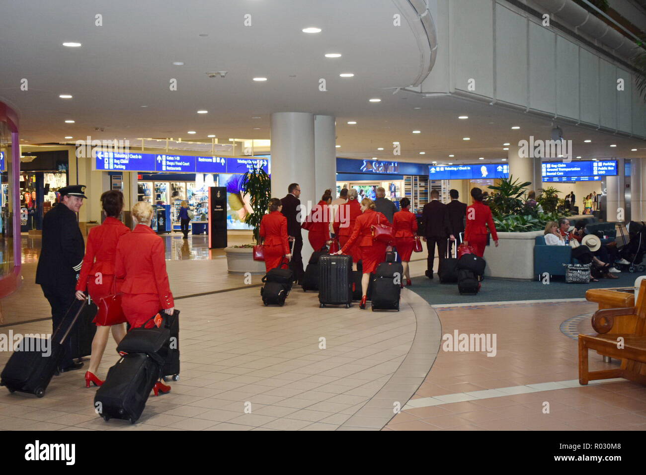 Orlando, Florida. October 26, 2018. Airline Crew arriving at Orlando