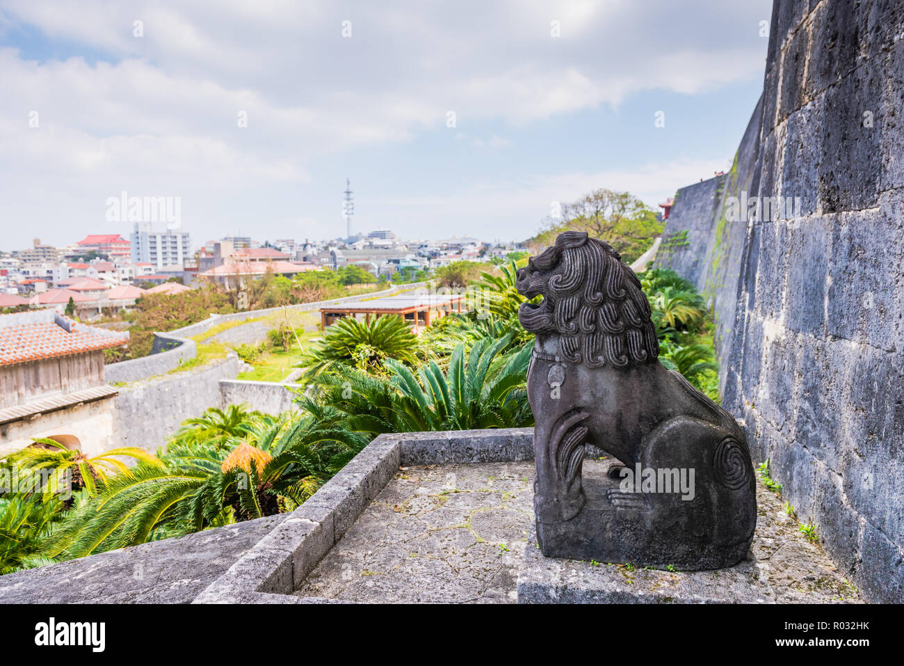 Okinawa / Japan - October 9, 2018: Shurijo Castle served as the proud and dignified center of Ryukyu Kingdom and its politics, foreign affairs and cul Stock Photo