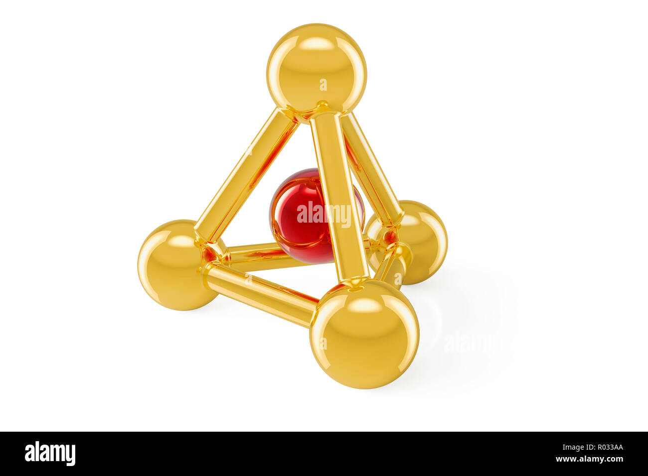 scientific technology concept, abstract molecular model. 3D rendering ...