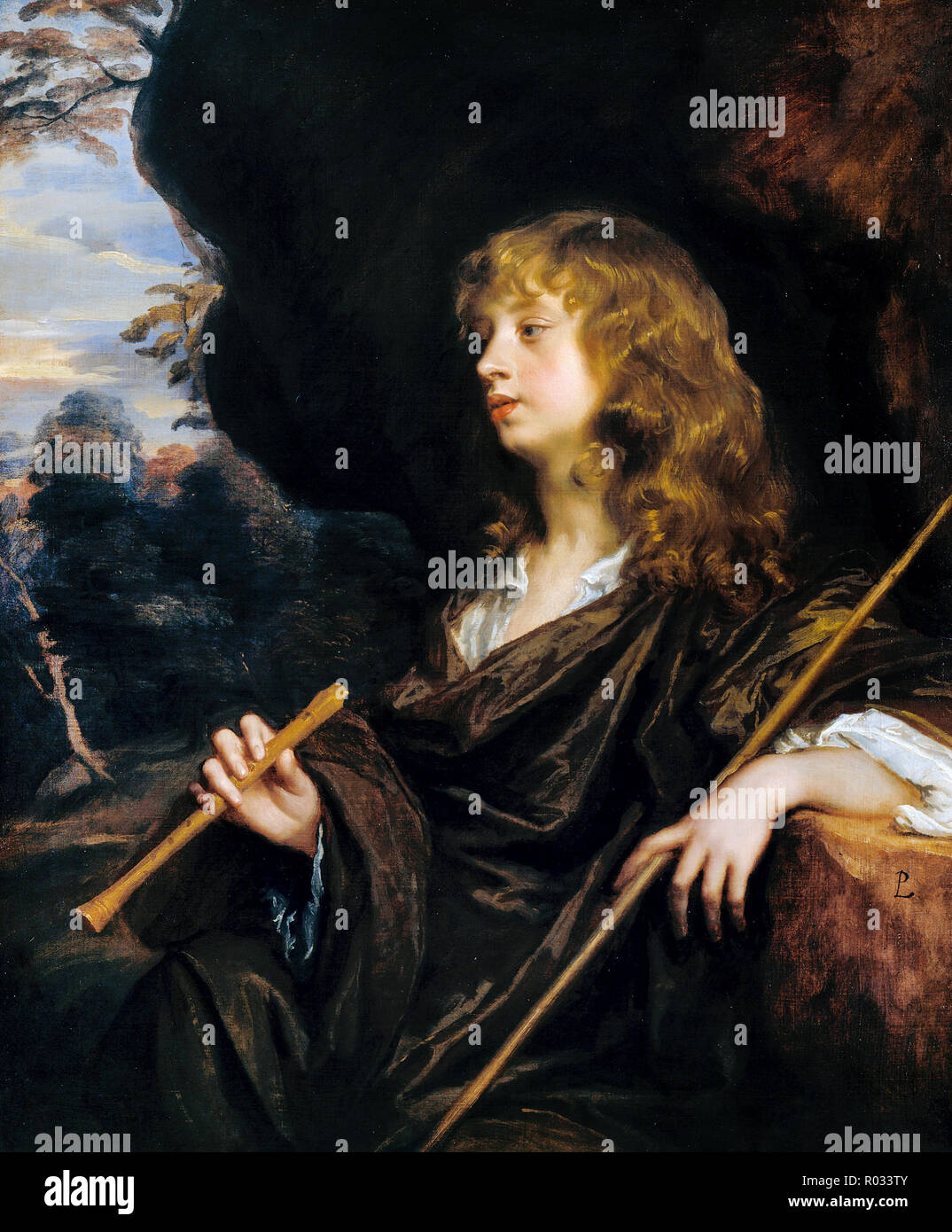 Peter Lely, A Boy as a Shepherd, Circa 1658-1660 Oil on canvas, Dulwich Picture Gallery, London, England. Stock Photo