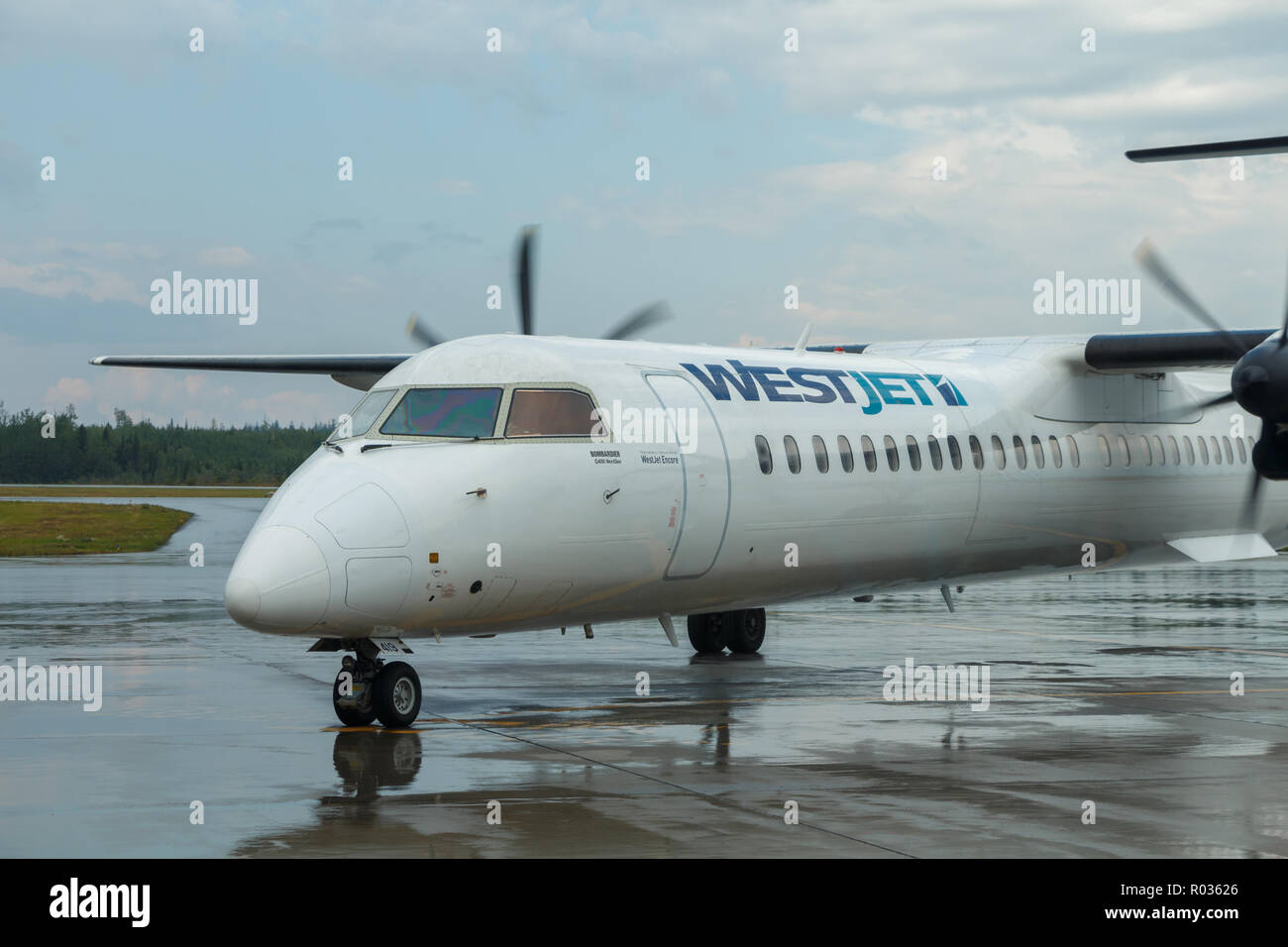 Prince Circa 2018 Westjet Bombadier Dash 8 at Prince Geroge