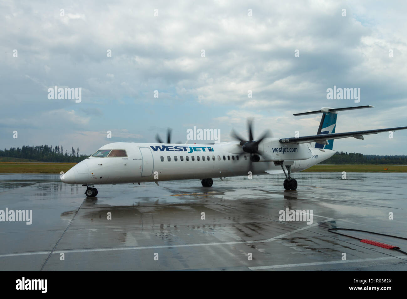 Prince Circa 2018 Westjet Bombadier Dash 8 at Prince Geroge