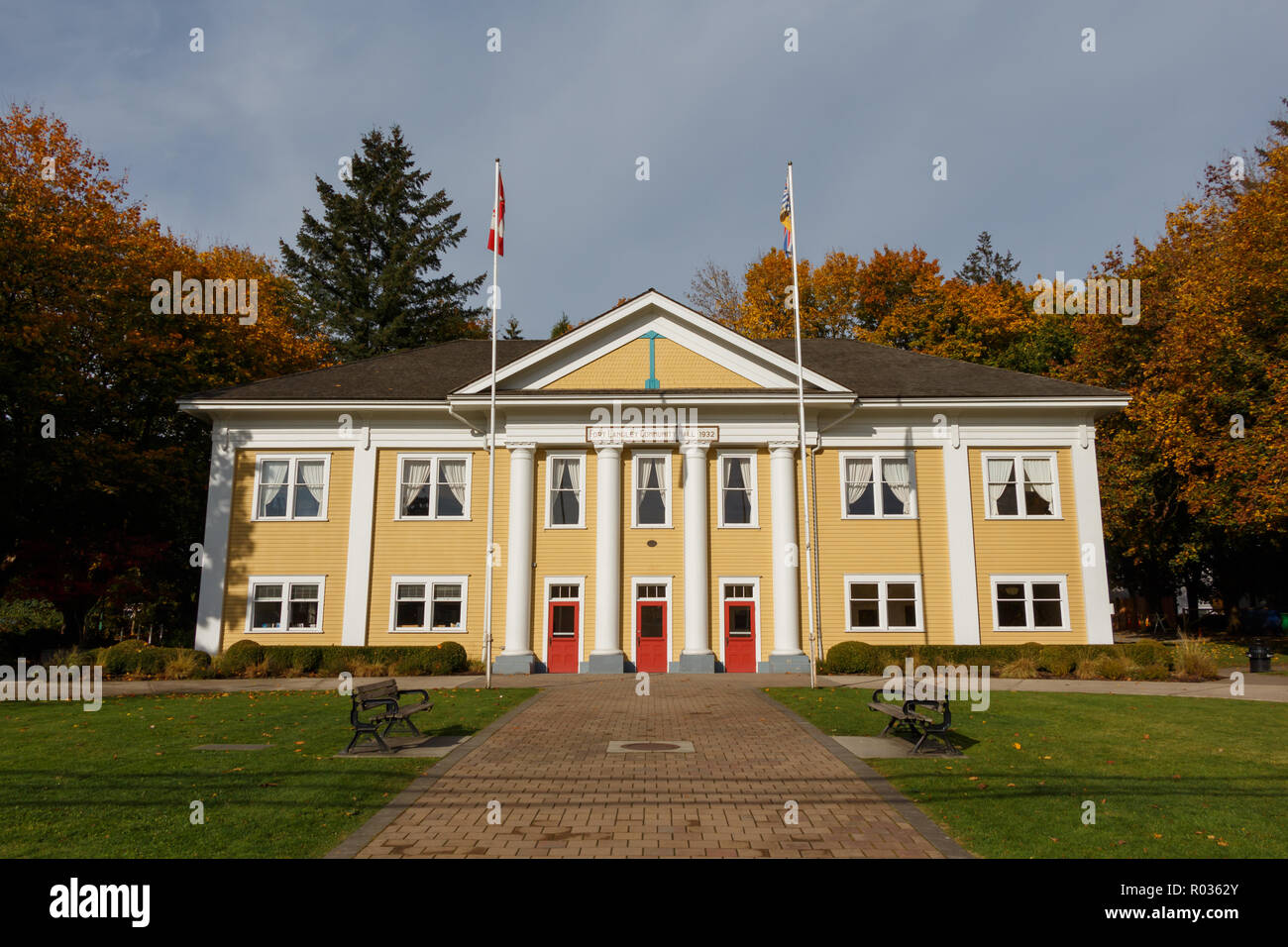 fort Langley, Canada - Circa 2018 - Fort Langley Community Hall, 1932 Stock Photo