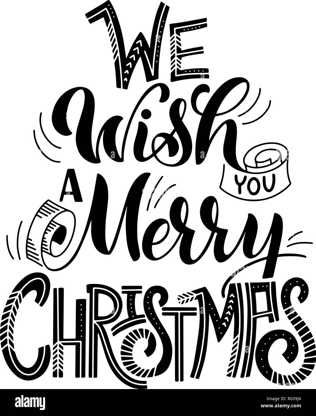 We wish you a Merry Christmas. Elements for invitations, posters ...