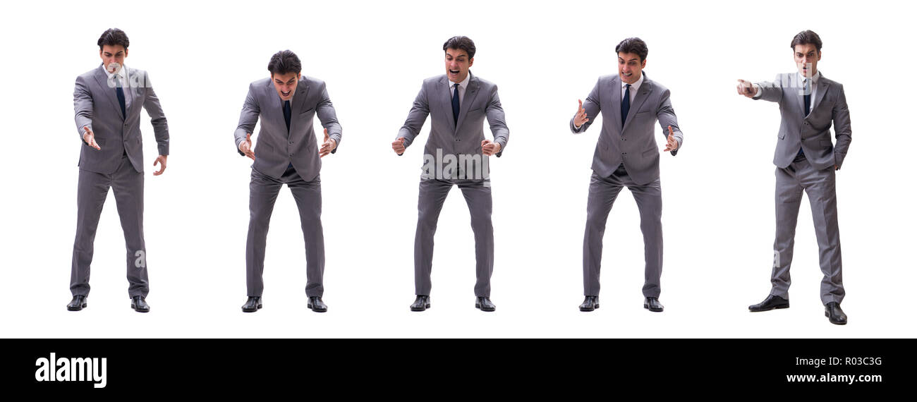 Businessman isolated on the white background Stock Photo - Alamy