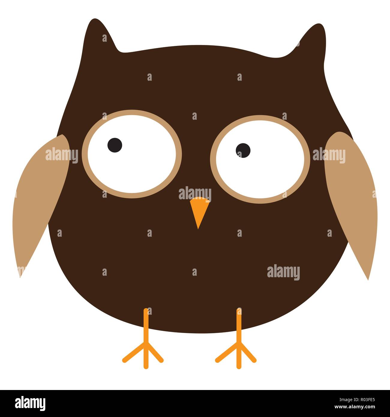 Crazy funny owl hand drawn Stock Vector