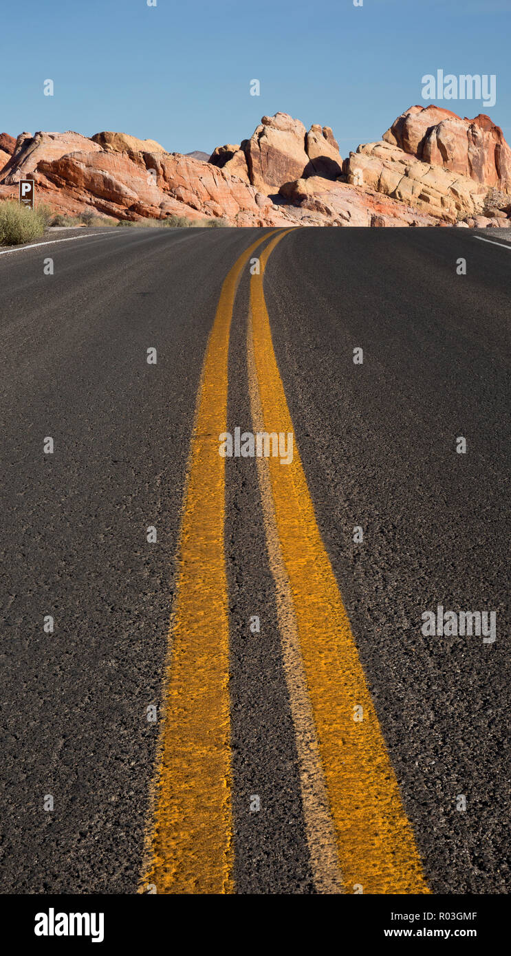 NV00074-00...NEVADA - The White Domes Road in Valley of Fire State Park. Stock Photo