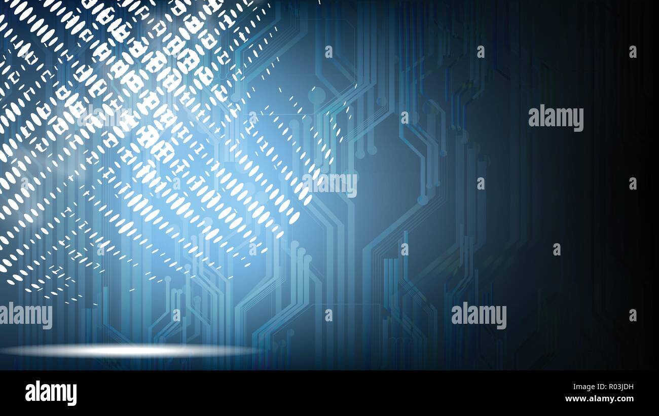 Vector abstract technological dotted global on circuit background ...