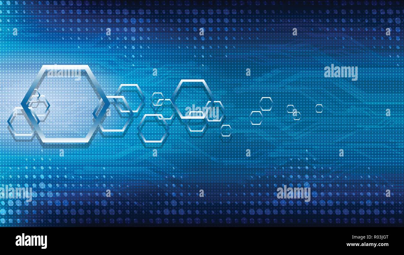 Vector abstract technological hexagon circuit background design Stock ...