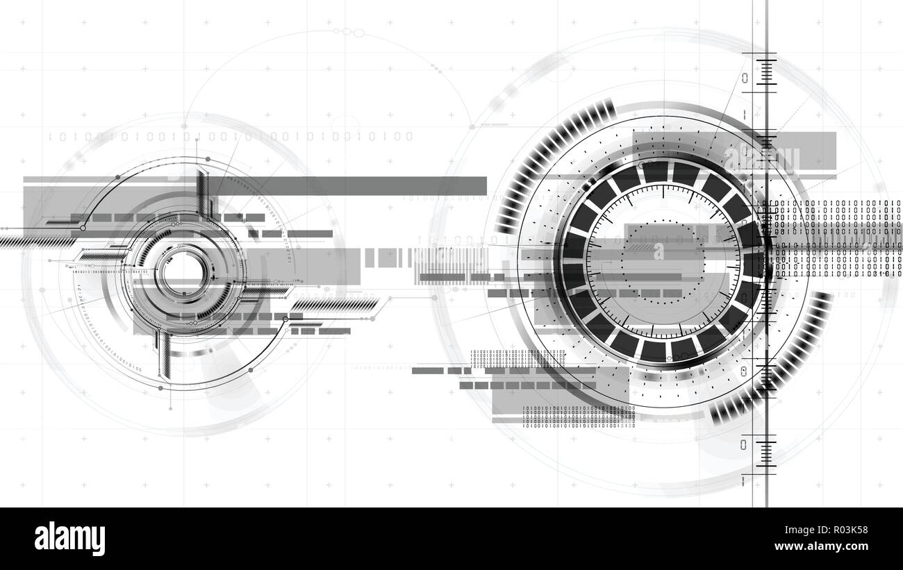 Technological space drawing interface vector background abstract design ...