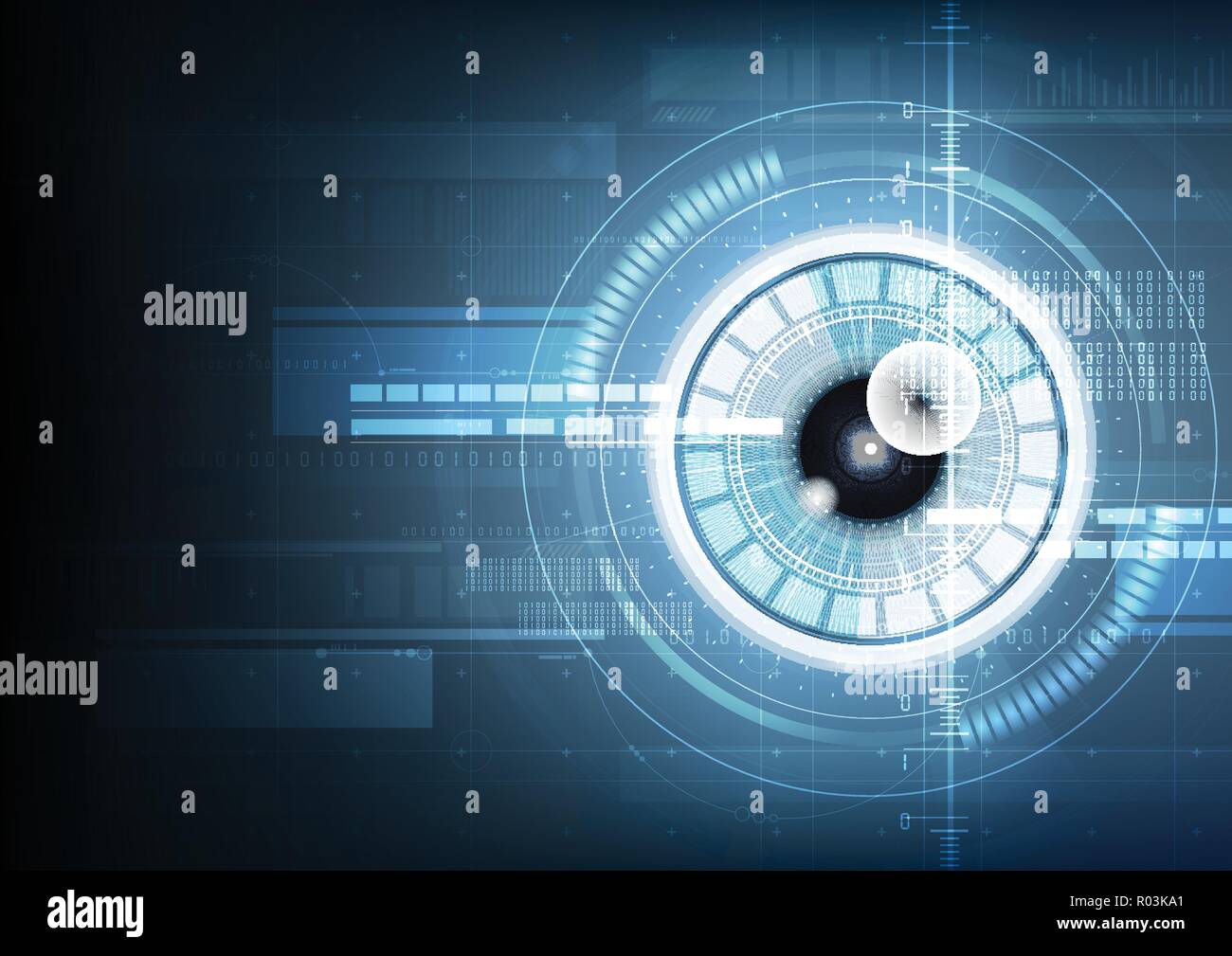 Abstract technological eye scanning id security vector background design Stock Vector