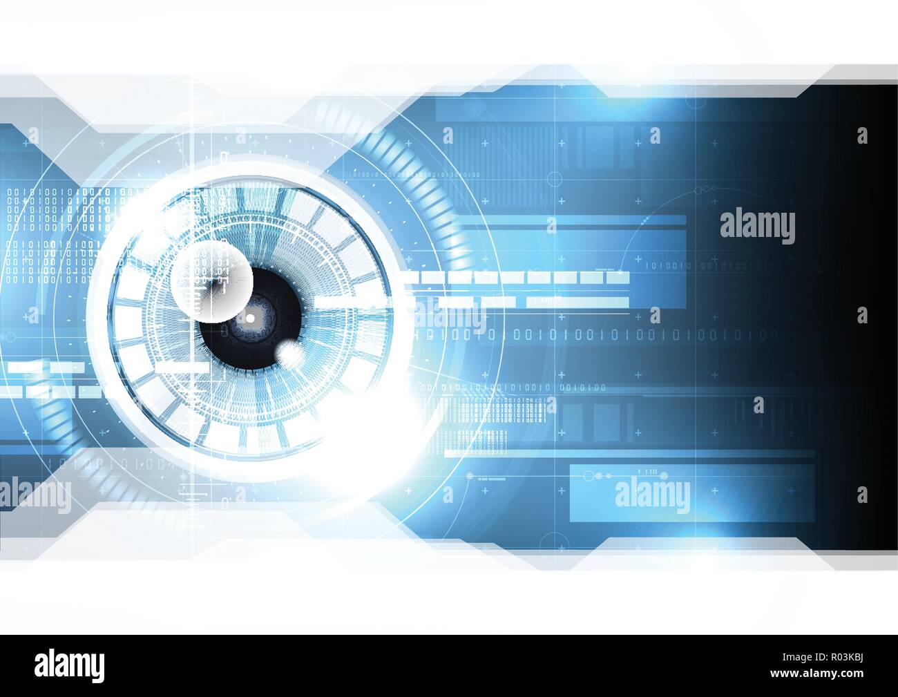 Technological eye scanning hud display security identification vector background abstract design Stock Vector