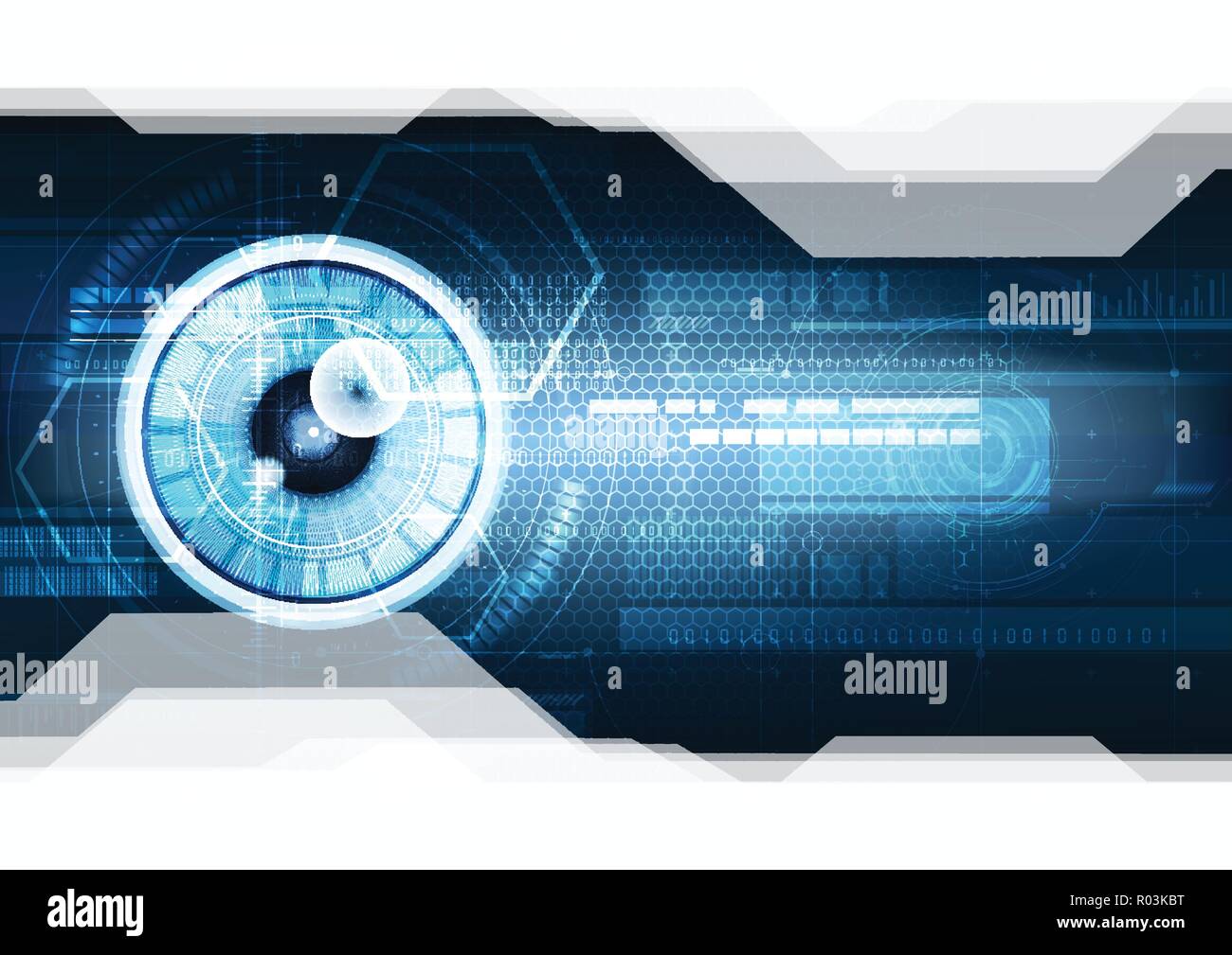 Technological eye scanning hud security identification vector background abstract design Stock Vector