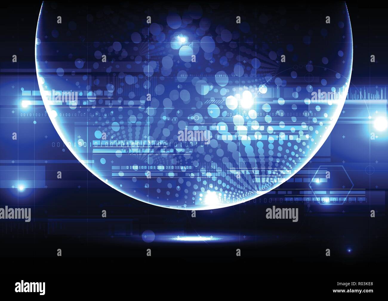 Technological global security light effect vector background abstract design Stock Vector