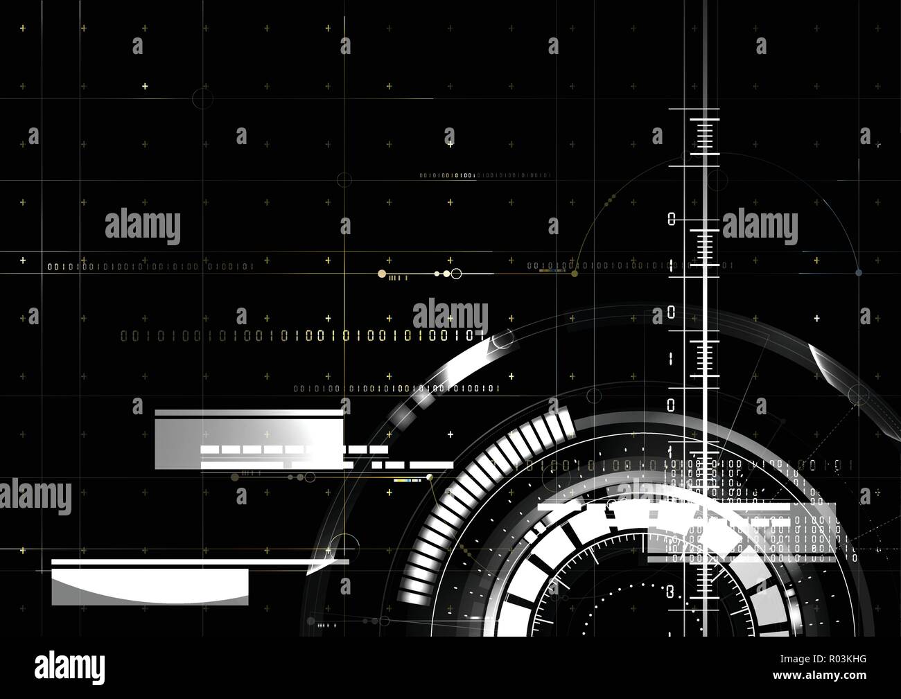 Technological space white hud vector background abstract design Stock ...