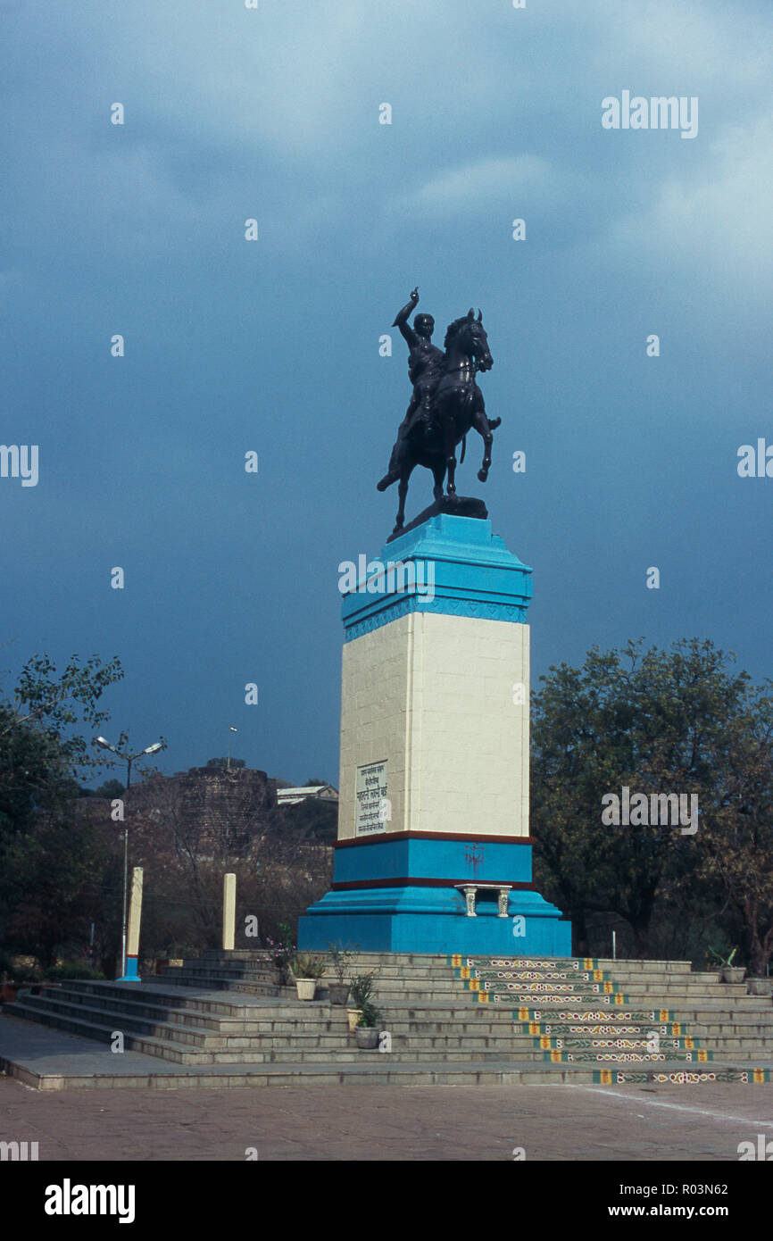 Statue of Rani Lakshmibai, Rani Lakshmi bai, Lakshmibai Park, Jhansi, Uttar Pradesh, India, Asia Stock Photo