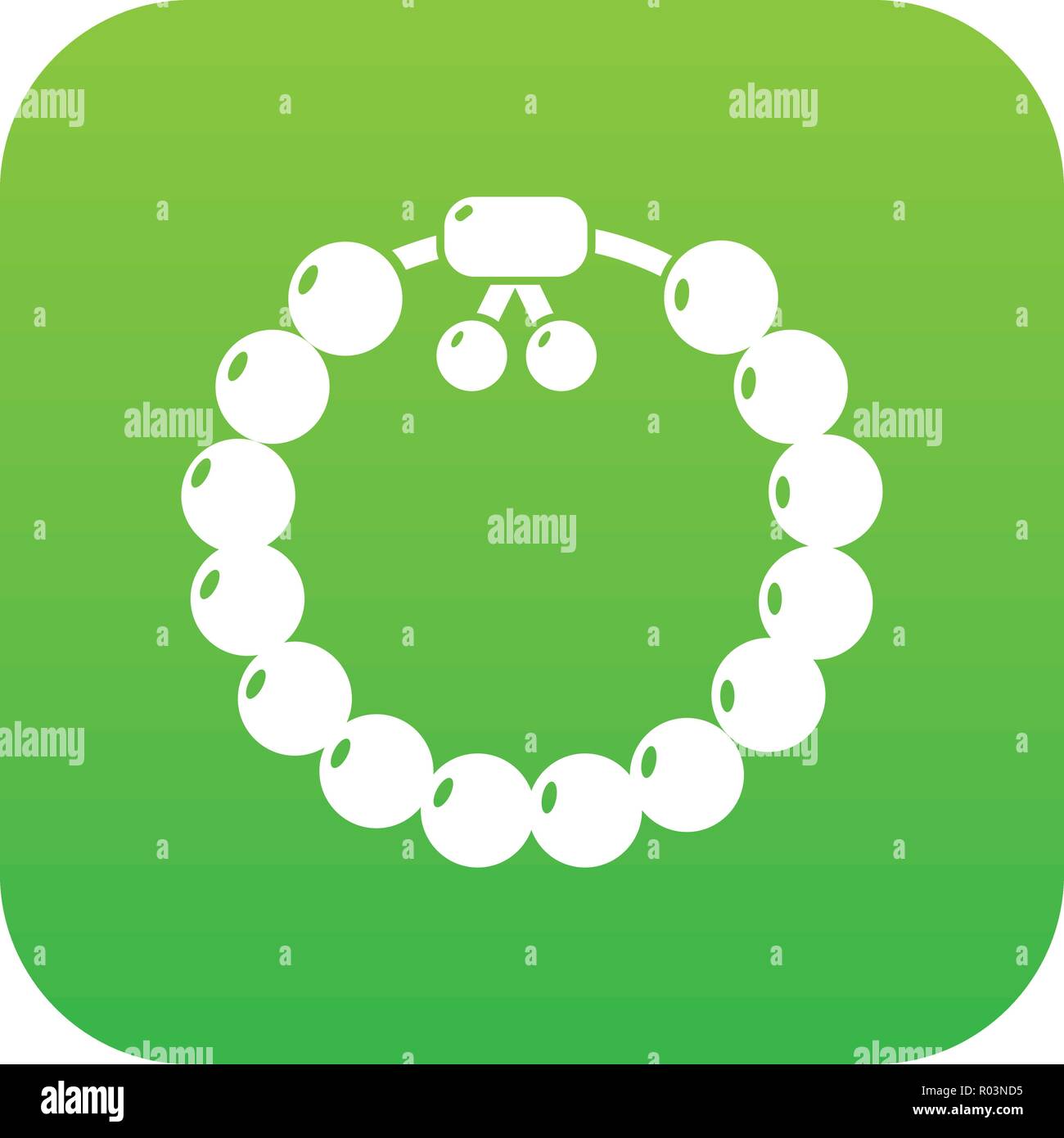 Charming gemstone bracelet icon green vector Stock Vector