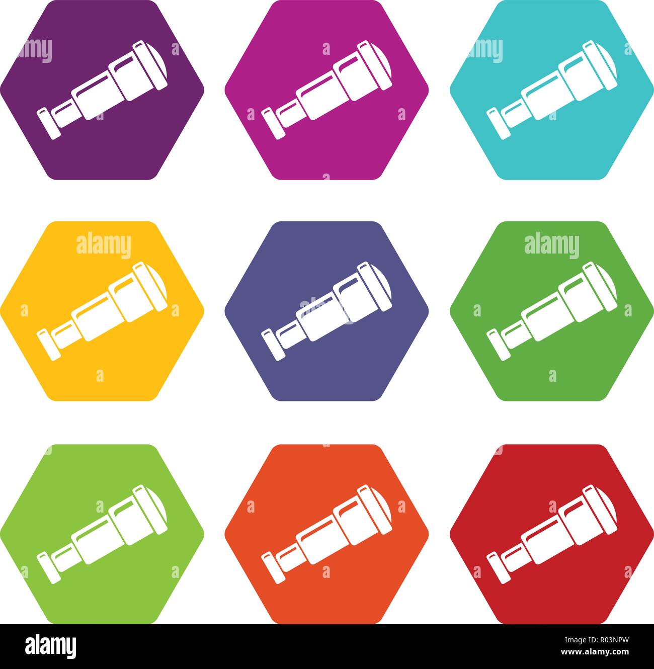 Spyglass icons set 9 vector Stock Vector Image & Art - Alamy