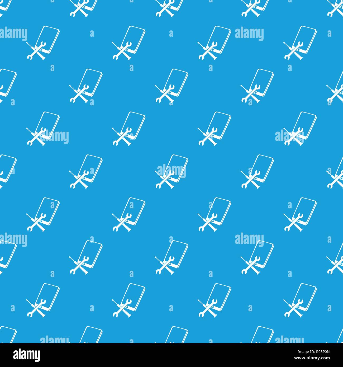 Repair smartphone pattern vector seamless blue Stock Vector