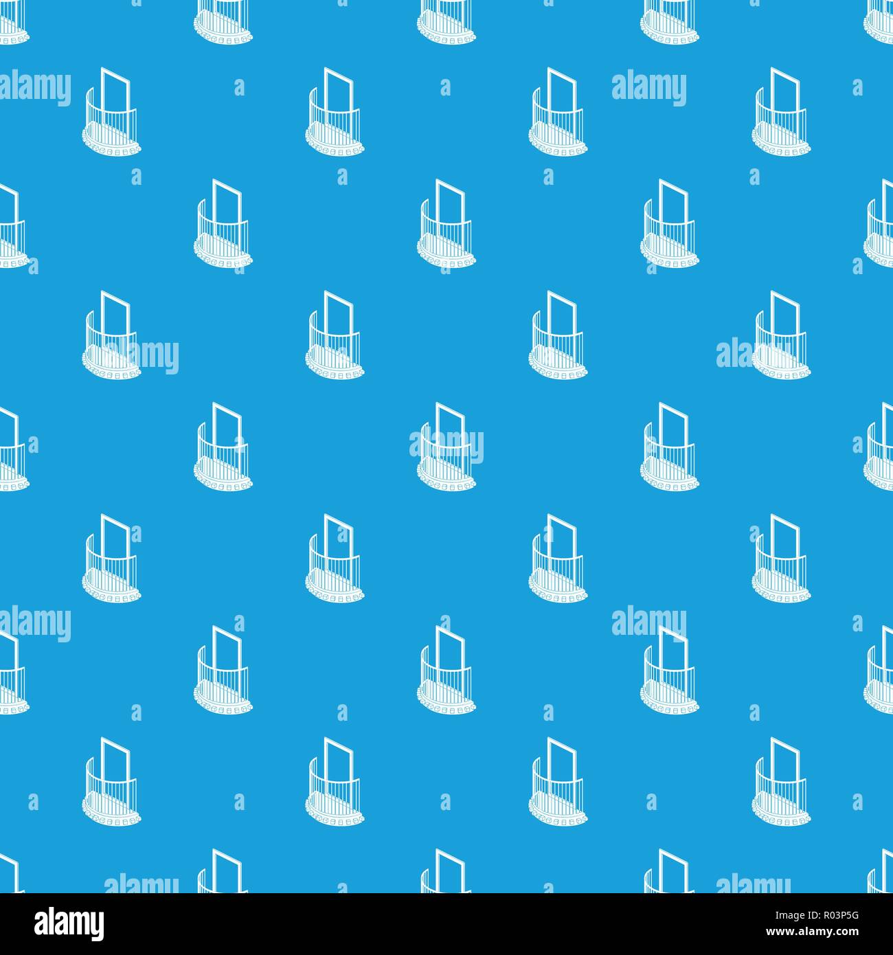 One door balcony pattern vector seamless blue Stock Vector