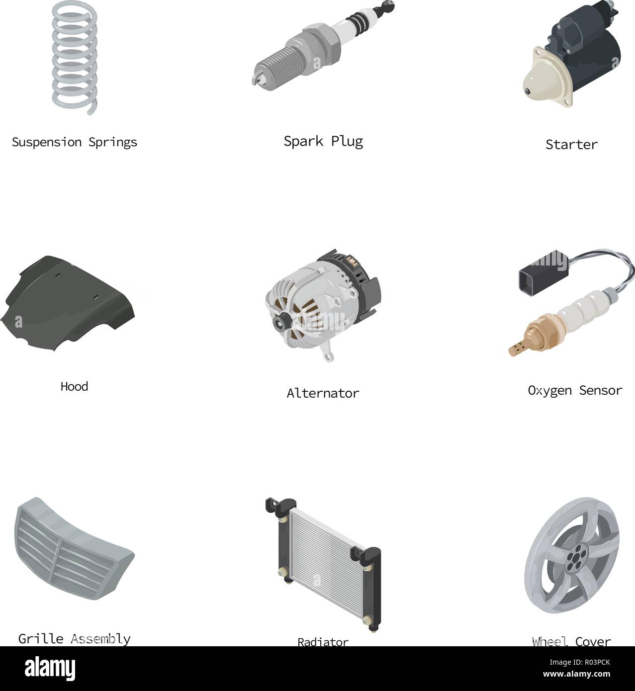 Assemble the engine icons set, isometric style Stock Vector Image & Art ...