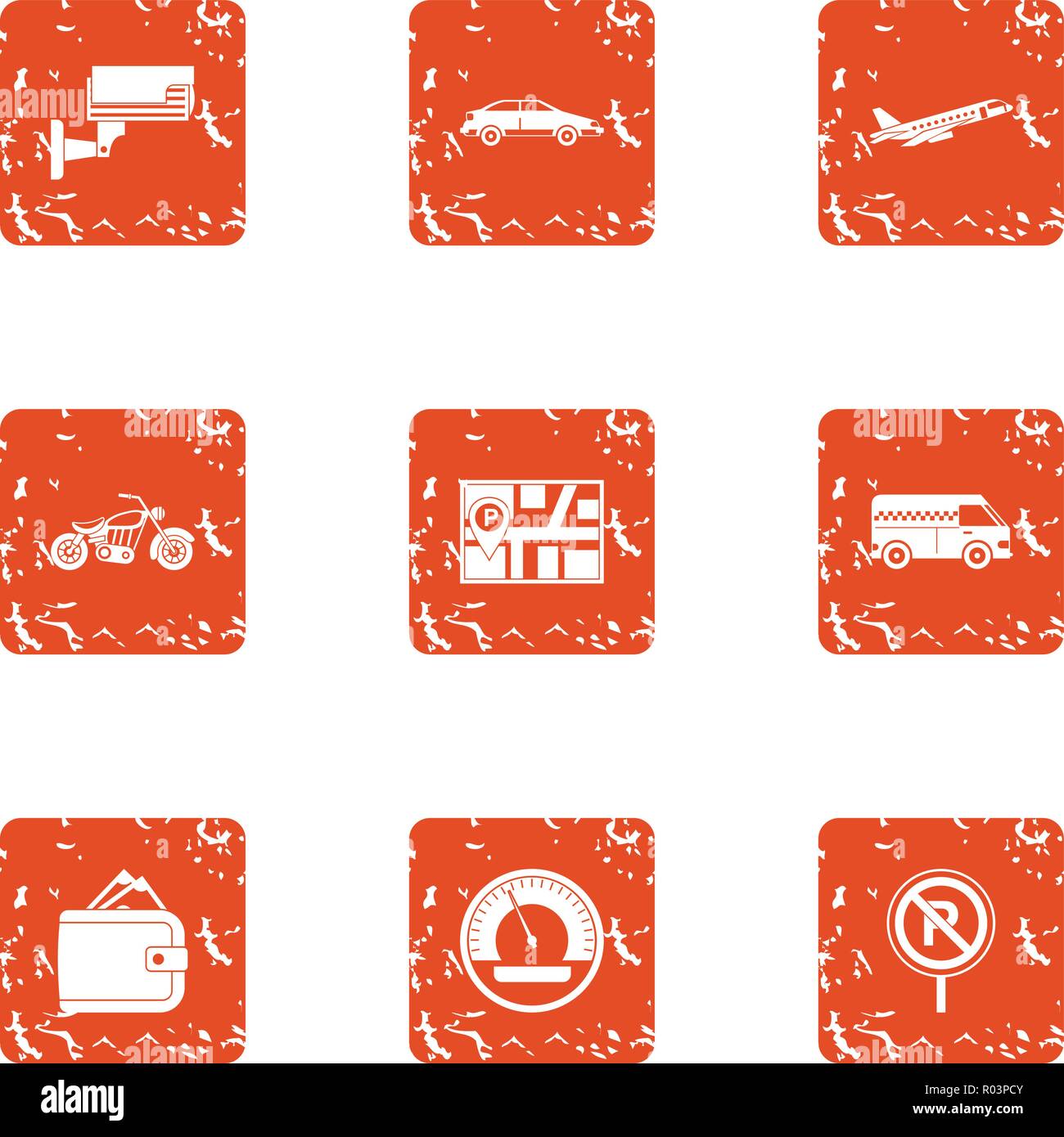 Online map icons set, grunge style Stock Vector Image & Art - Alamy