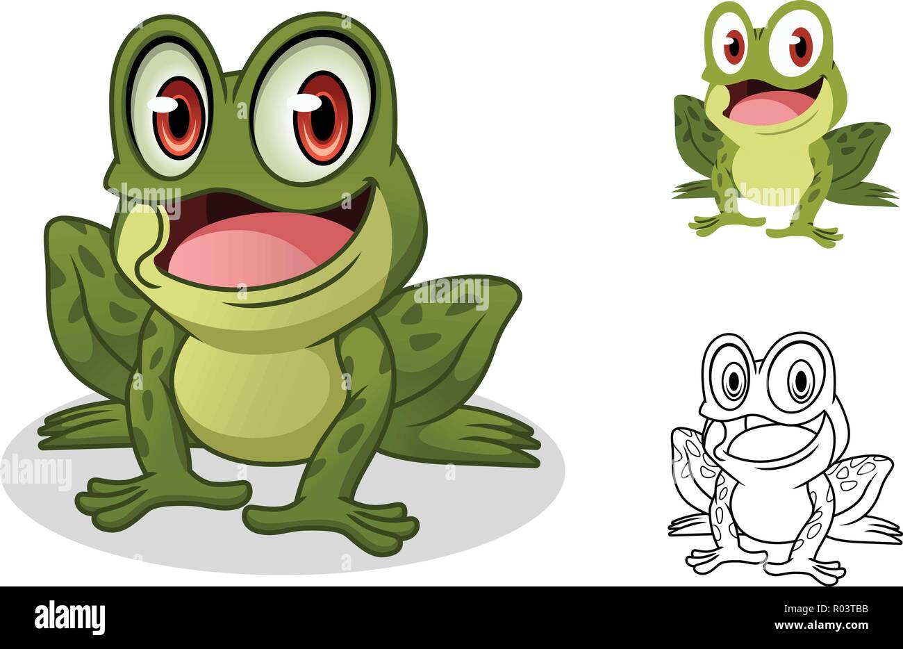 Male frog cartoon character mascot design, including flat and line art  design, isolated on white background, vector clip art illustration Stock  Vector Image & Art - Alamy