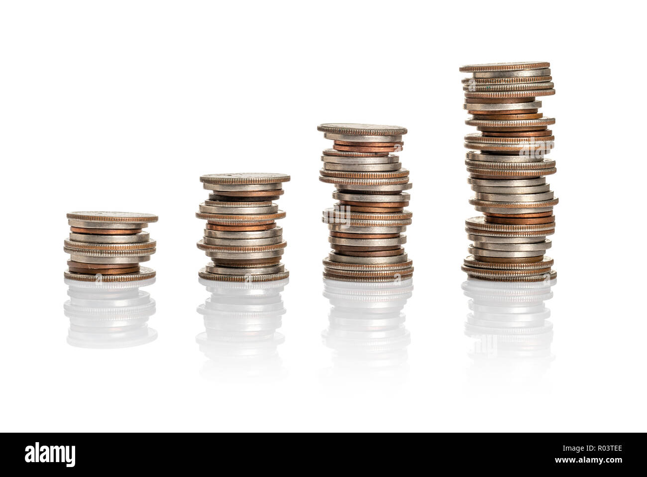 Rising interest coin stacks hi-res stock photography and images - Alamy