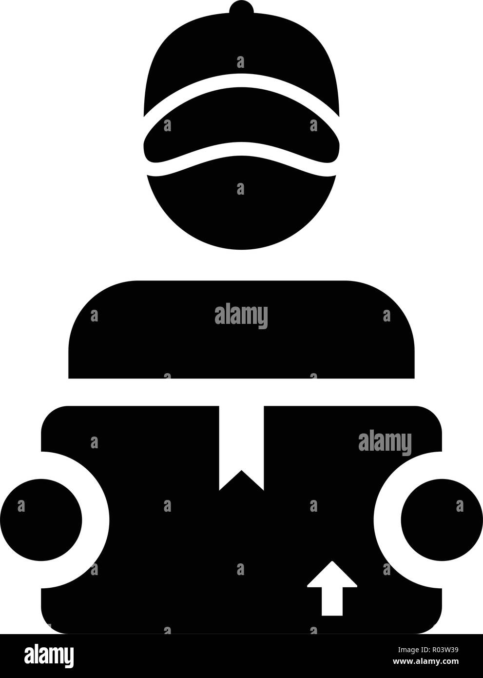 Delivery icon vector male worker logistics service person profile ...