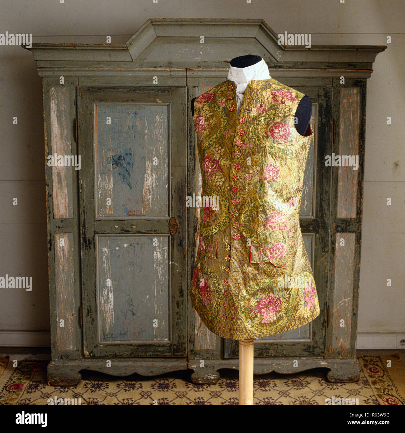 Floral paper waistcoat by Isabelle de Borchgrave Stock Photo