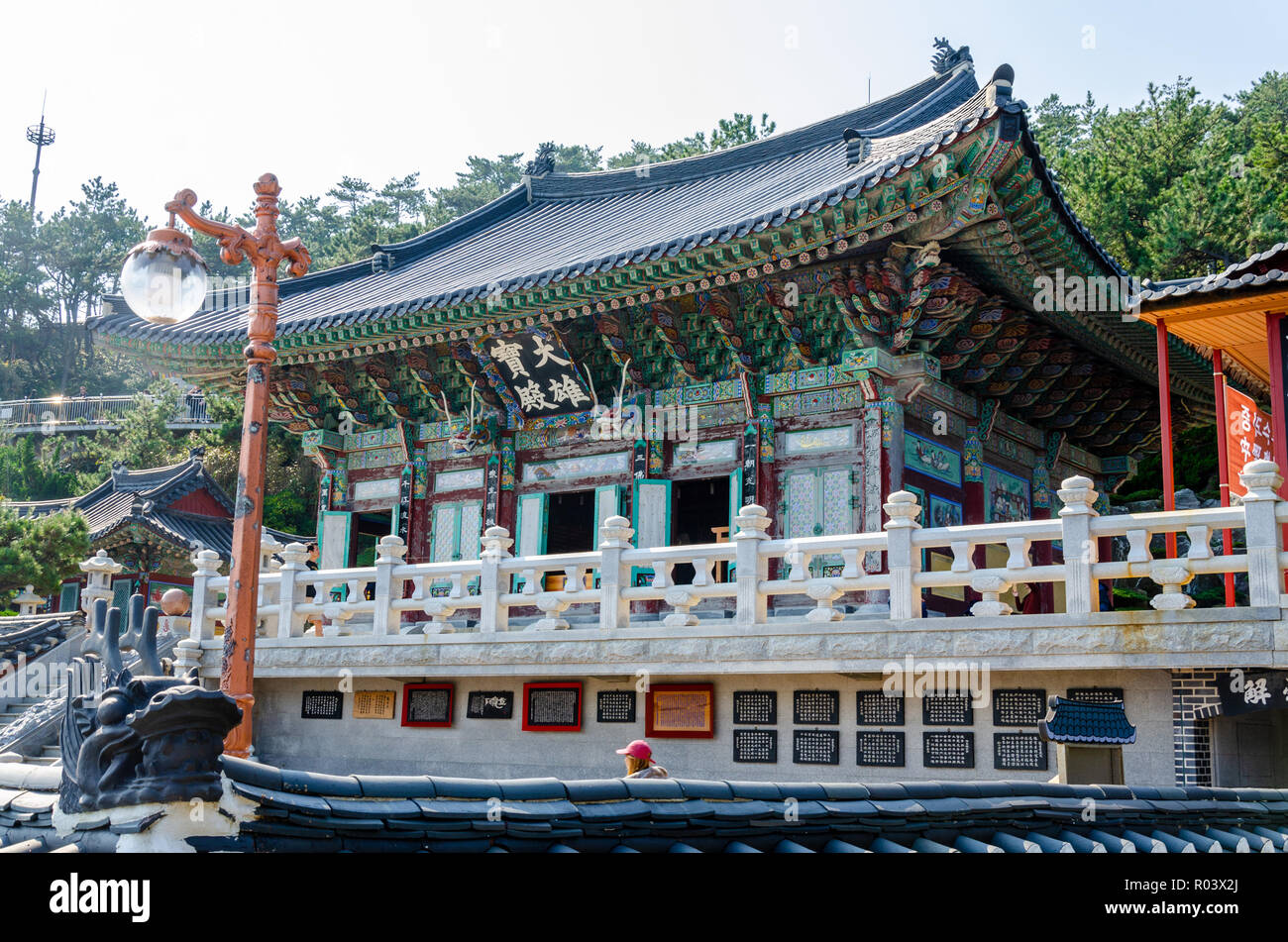 Haedong Yonggungsa Temple is a Buddhist Temple at Busan, South Korea which attracts many visitors. Stock Photo