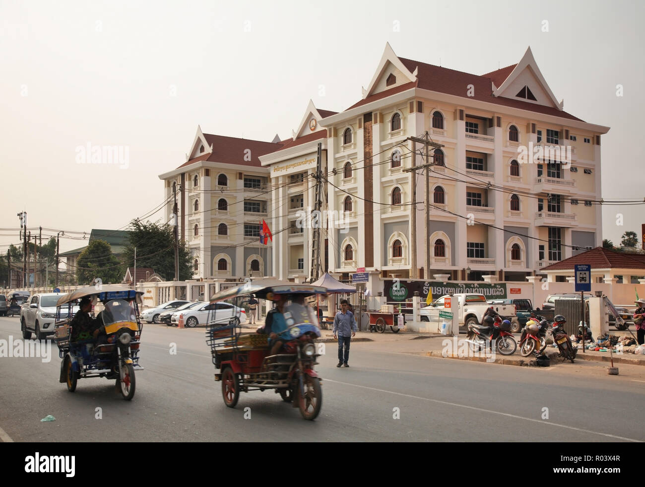 Modern street in Vientiane. Vientiane. Laos Stock Photo Alamy