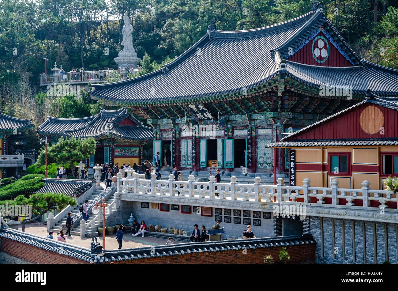 Haedong Yonggungsa Temple is a Buddhist Temple at Busan, South Korea which attracts many visitors. Stock Photo