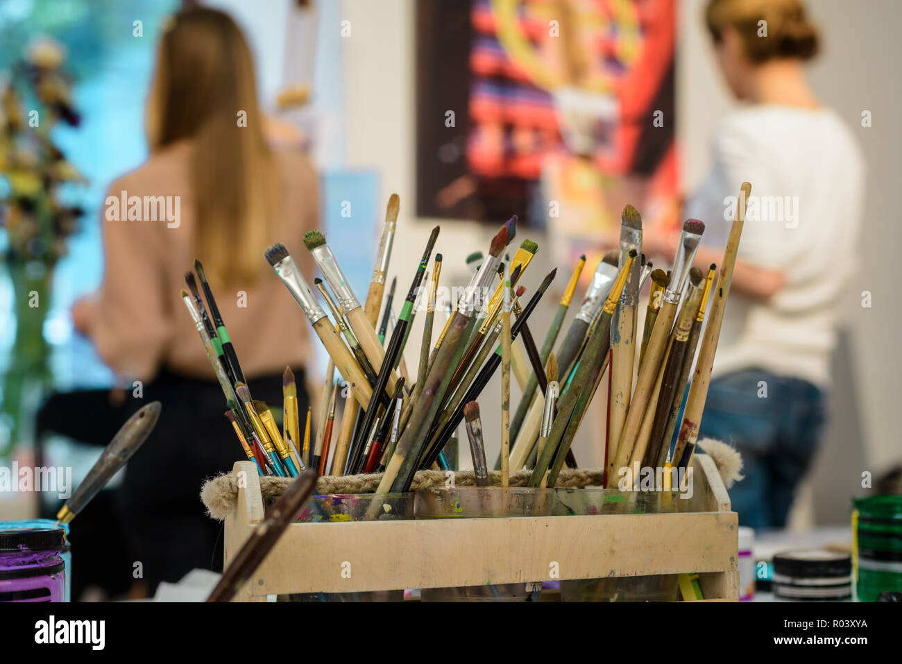 Big set of artistic brushes Stock Photo - Alamy