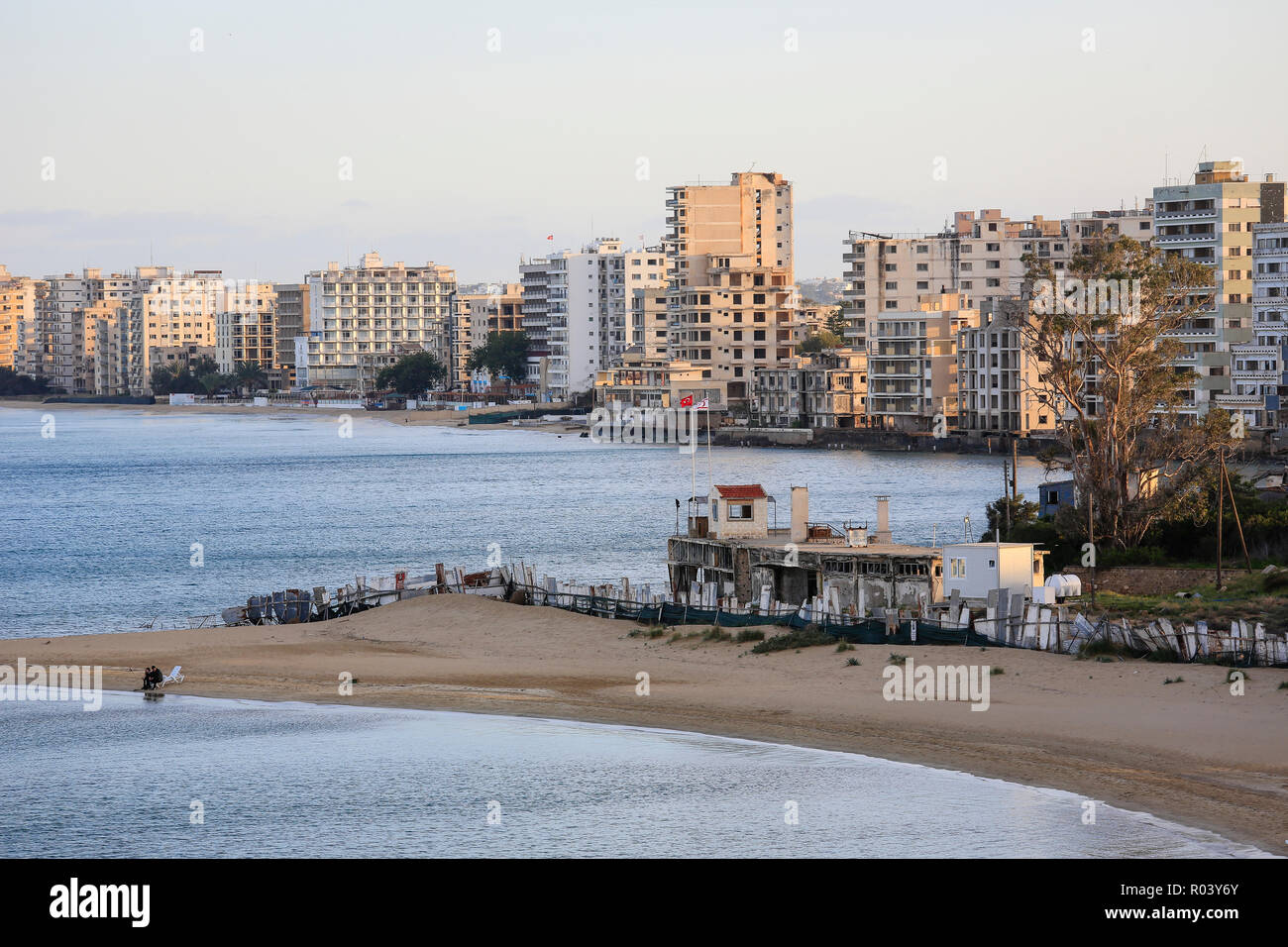Famagusta, Turkish Republic of Northern Cyprus, Cyprus - 'Ghost Town' Varosha Stock Photo