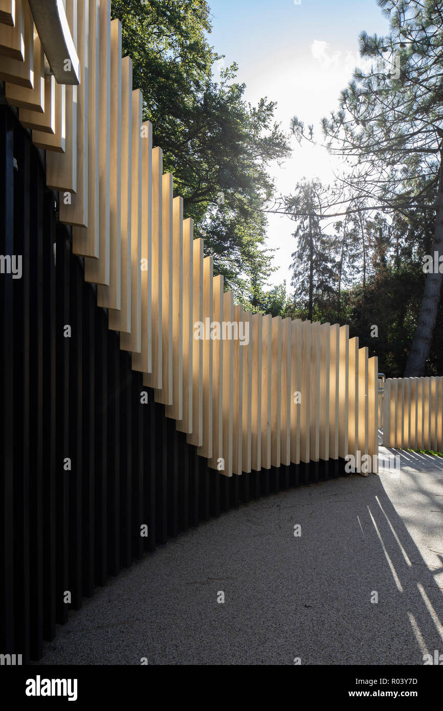 Timber Slat Path Landscaped timber slat hi-res stock photography and images - Alamy