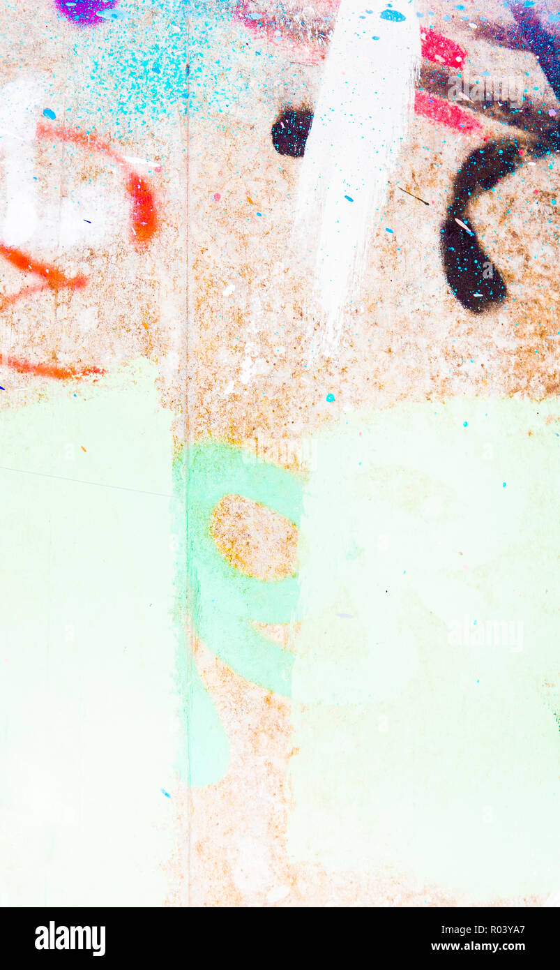paint on concrete wall, abstract pastel colored grunge background Stock Photo