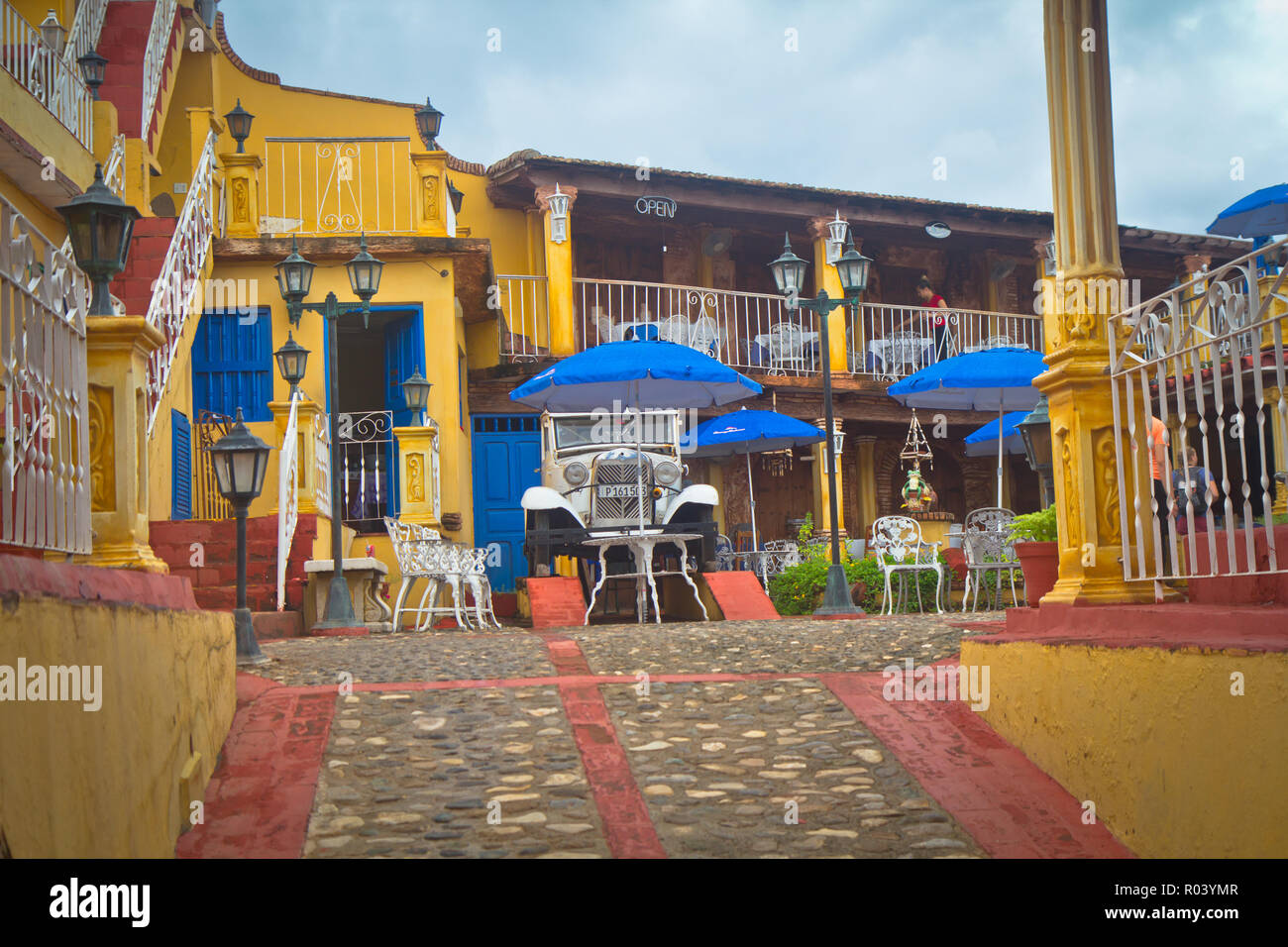 Trinidad is a town in central Cuba, known for its colonial old town and cobblestone streets. Stock Photo