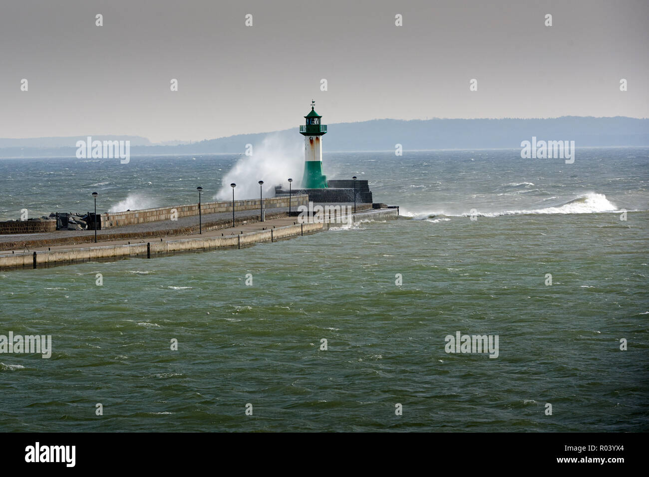 Baltic Sea island Ruegen, Mecklenburg-Western Pomerania, Germany - Lighthouse Sassnitz Stock Photo