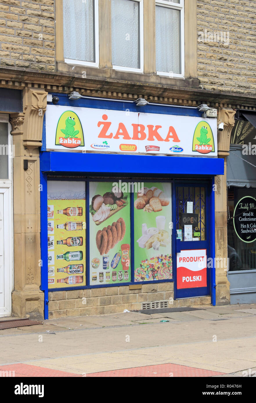 Zabka polish food shop, Kings Cross, Halifax Stock Photo