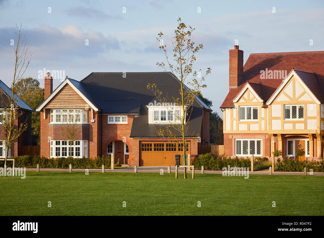 Modern new build new estate development detached Redrow houses Woodford