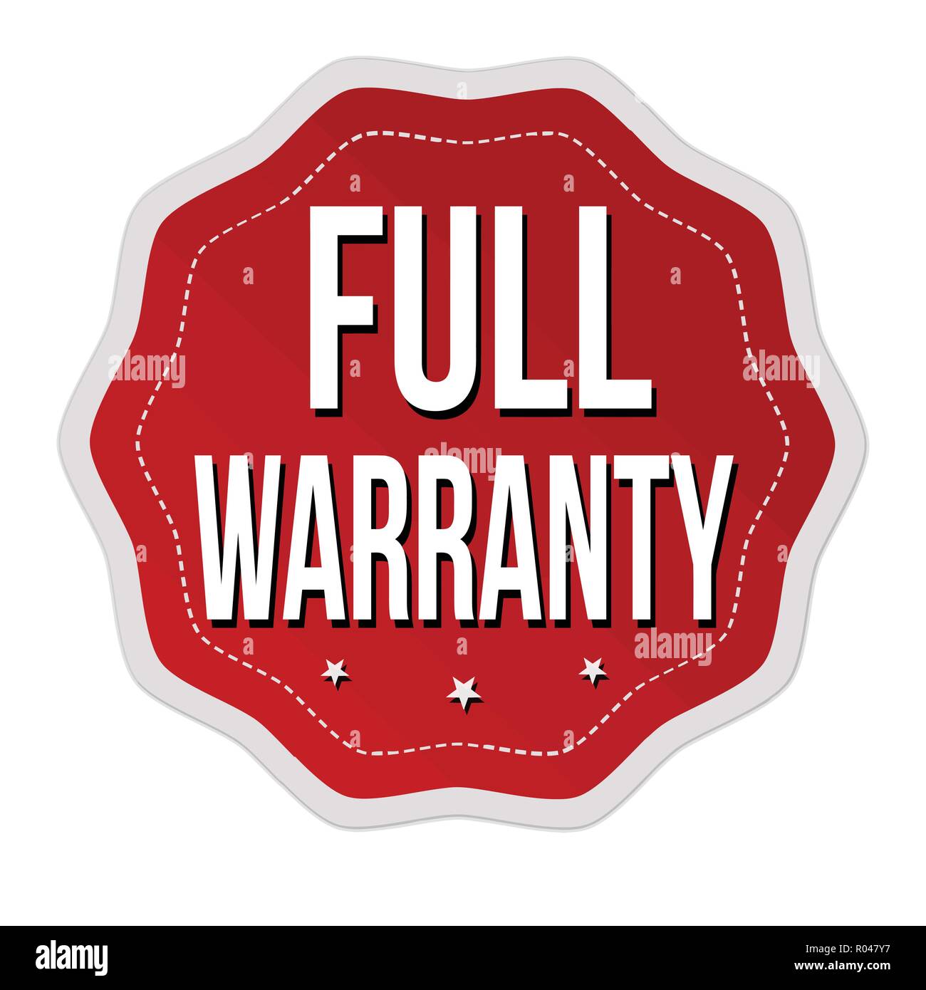 Full warranty label or sticker on white background, vector illustration