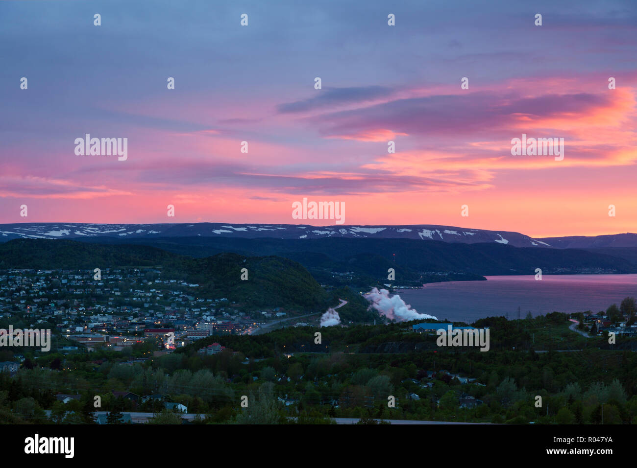 Corner Brook at sunset. Corner Brook, Newfoundland and Labrador, Canada