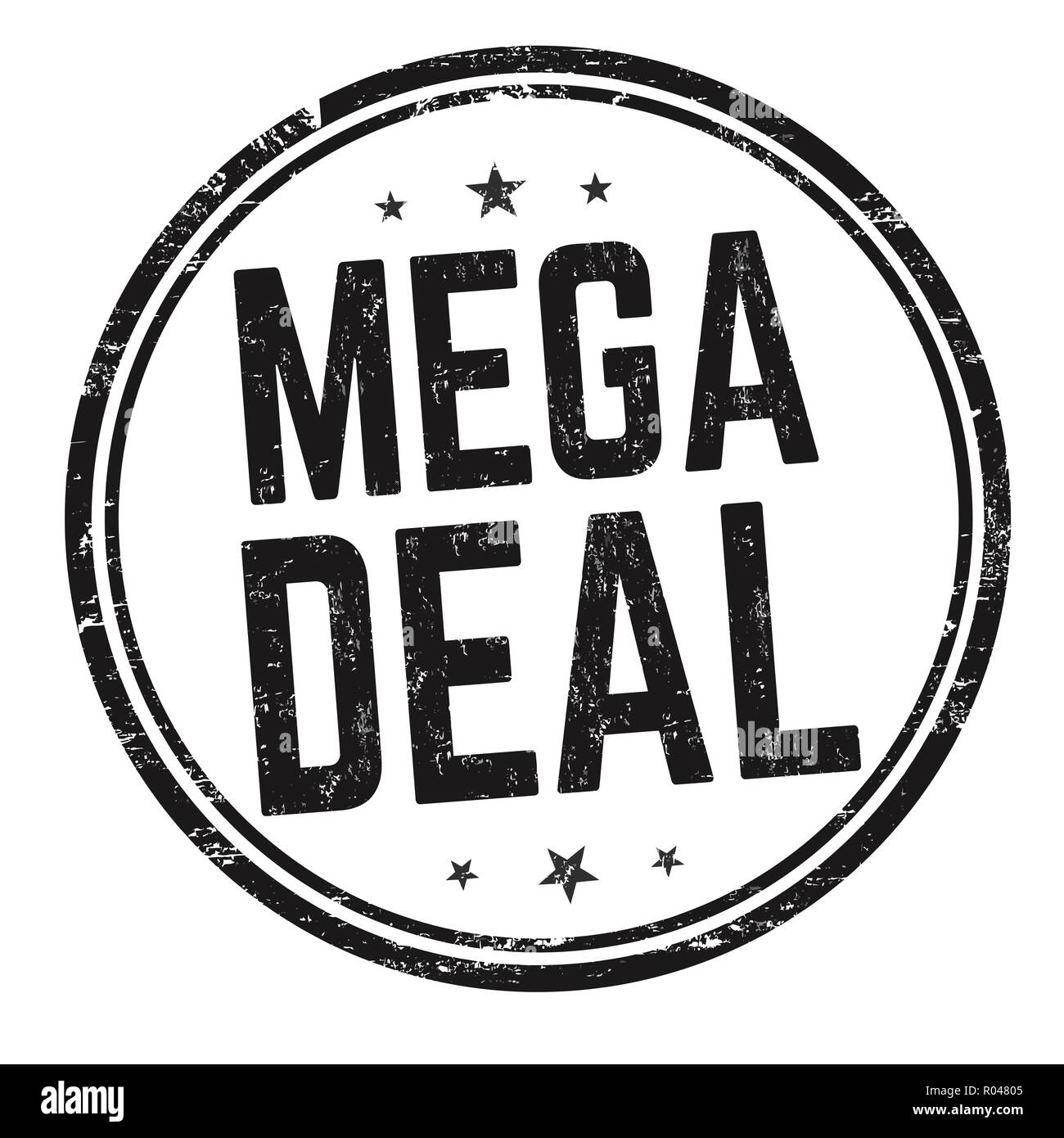 Mega deal sign or stamp on white background, vector illustration Stock Vector