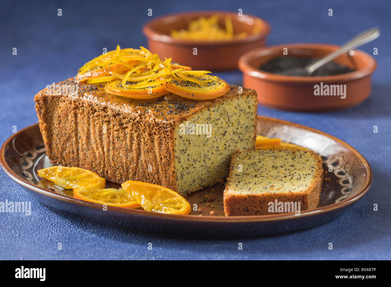 Orange and poppy seed cake Stock Photo