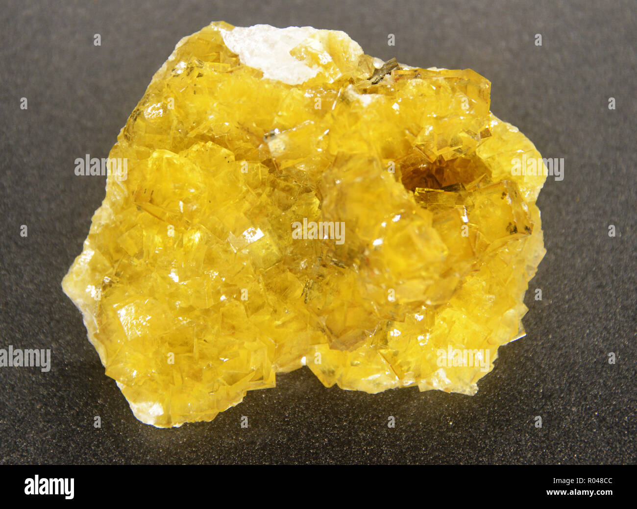 Fluorite Yellow Mineral Rock Stock Photo - Alamy