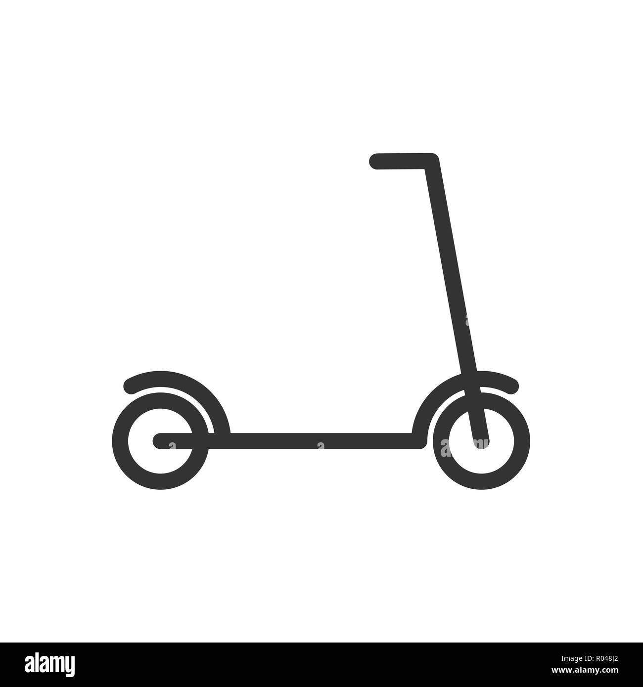 Kick scooter sign, logo for mobile app and web design. Simple linear style  vector icon. Isolated on white background. Editable stroke Stock Vector  Image & Art - Alamy