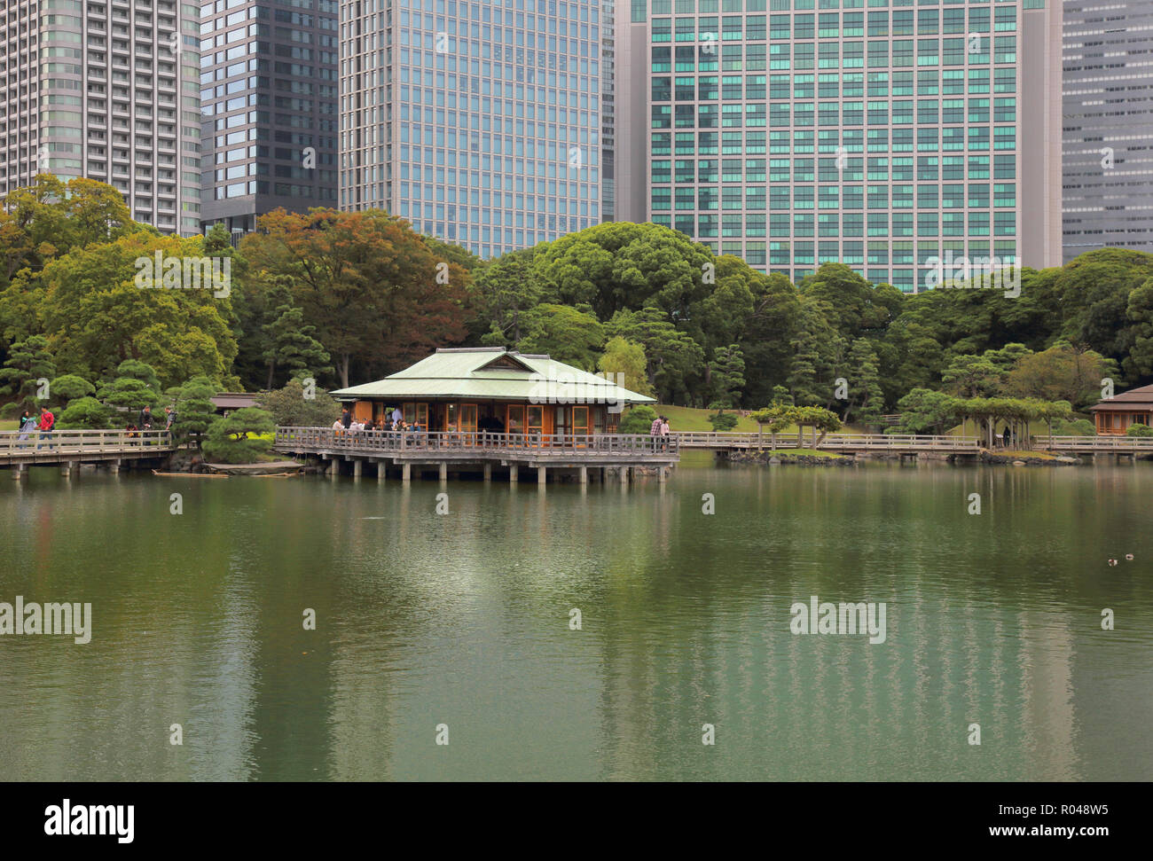 a matcha tea house in hamarikyu gardens tokyo japan Stock Photo Alamy